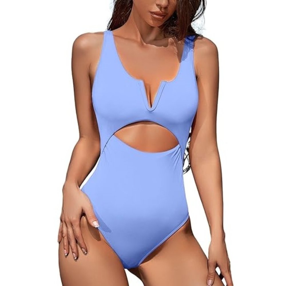 Meyeeka One Piece Swimsuits Tummy Control Bathing Suit Push Up Size L. F89